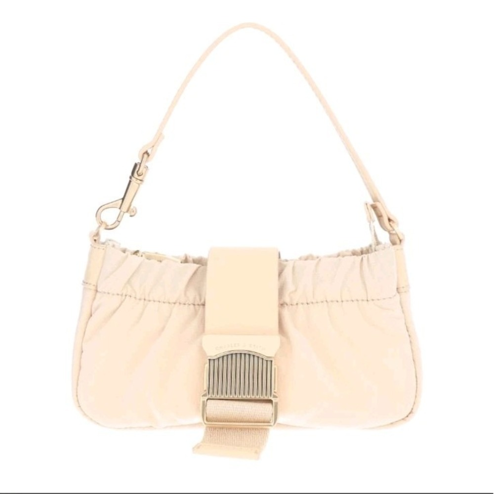 Charles and Keith Aspen Ruched Phone Pouch Chic Stylish Minimalist 8" x 4"